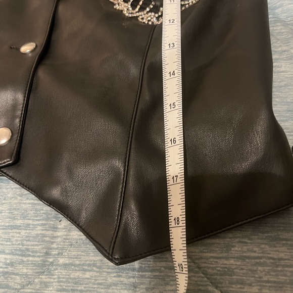 Rhinestone fringe vest Black Forever 21 Small - Picture 7 of 10